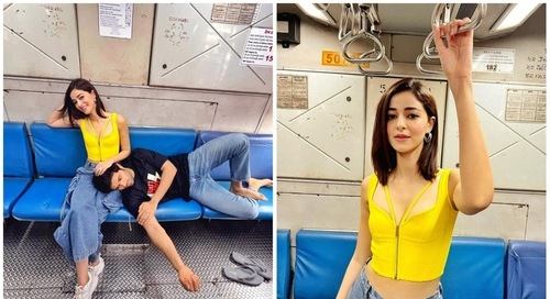 Ananya Panday and Vijay Deverakonda in a train. Ananya Panday and Vijay Deverakonda in a train. 