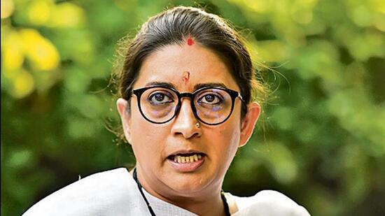 Union minister Smriti Irani filed a civil defamation suit through DSK legal in the high court seeking removal of their posts as an interim relief, besides damages to the tune of <span class='webrupee'>₹</span>2 crore. (HT Photo)