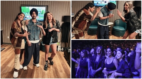 Indian origin global icons Priyanka Chopra and Lilly Singh are making the country proud on several different levels. The duo shares a great bond and are often seen chilling together. Recently, they attended Diljit Dosanjh's concert in Los Angeles, California. PeeCee and Lilly met Diljit post his show and they had a gala time.(Instagram/@priyankachopra)