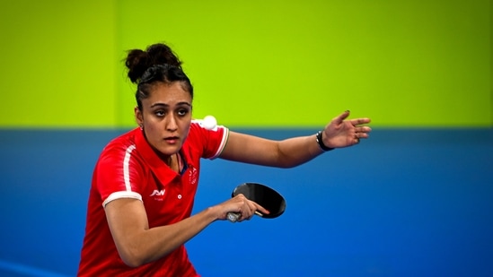Indian women table tennis player Manika Batra in action (PTI) Indian women table tennis player Manika Batra in action (PTI)