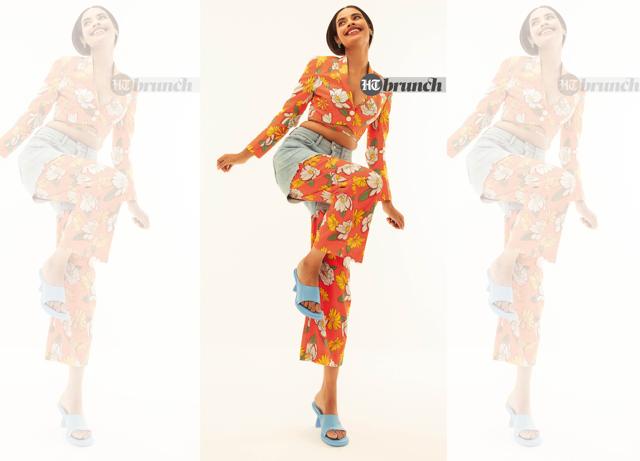 Styling print-on-print ensembles enables bold mixing of colours and patterns; Crop-top and pants set by Nautanky; Shorts by Marks & Spencer; Shoes by Charles and Keith; Earrings by Street Style Store (Vidushi Gupta)