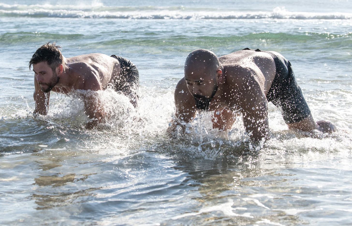 Da Rulk and Chris Hemsworth training together.