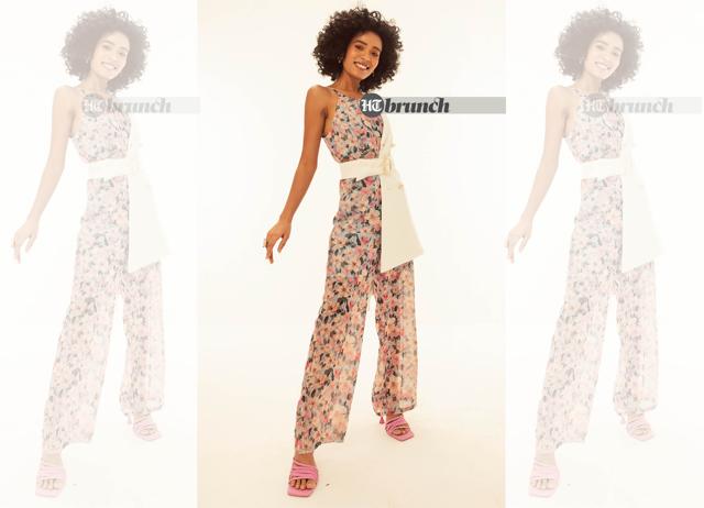 The best way to wear this print is in a matching set or with bright block colours; Jumpsuit by Faballey; Jacket by Forever New; Earrings and ring by Amama; Shoes by Zara (Vidushi Gupta)
