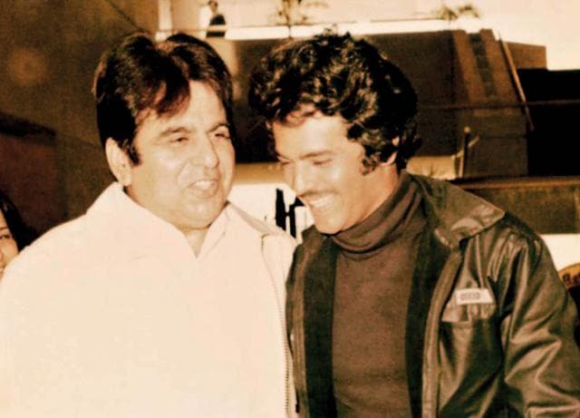 With Dilip Kumar, whom he met at the lobby of the Hyatt in Dubai With Dilip Kumar, whom he met at the lobby of the Hyatt in Dubai