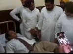 Punjab health minister Chetan Singh Jouramajra (R) with BFUHS V-C Dr Raj Bahadur (on bed) at Faridkot medical college and hospital on Friday. (HT photo) Punjab health minister Chetan Singh Jouramajra (R) with BFUHS V-C Dr Raj Bahadur (on bed) at Faridkot medical college and hospital on Friday. (HT photo)