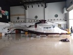 The seized AgustaWestland chopper from Avinash Bhosale's premises in Pune. The seized AgustaWestland chopper from Avinash Bhosale's premises in Pune.