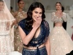 Sara Ali Khan walked the ramp for Falguni and Shane Peacock on Friday. Sara Ali Khan walked the ramp for Falguni and Shane Peacock on Friday.