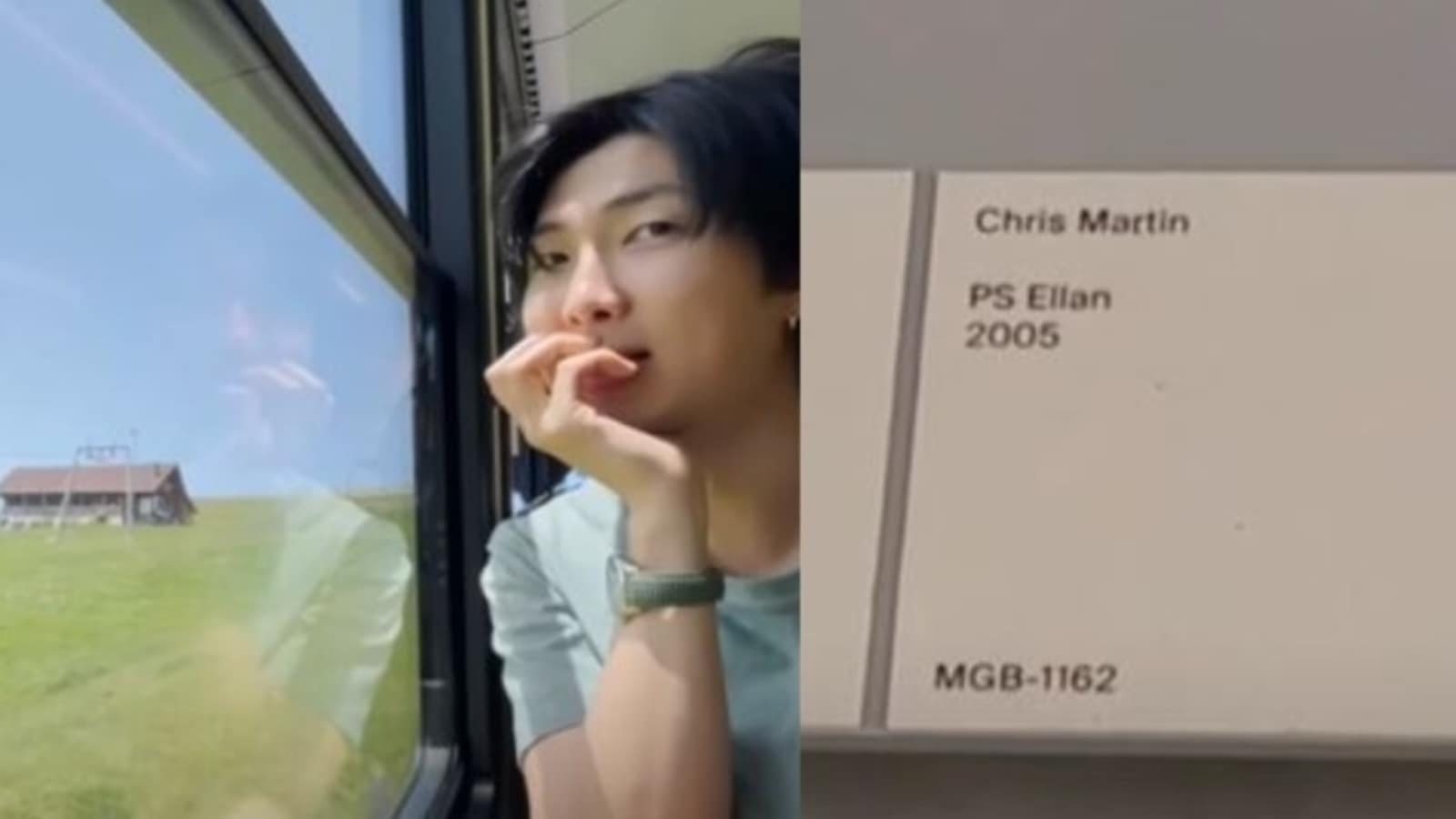 BTS: RM gibt einen Einblick in den Stuhl, den Chris Martin auf Reisen in der Schweiz gemacht hat