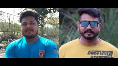 Rajender Gupta and Vipul Thakur who were killed in the accident near the Sector 12/14 roundabout in Panchkula. (HT Photos)