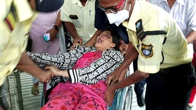 Arpita Mukherjee broke down on Friday as she was brought to a hospital for a medical check-up, She had to be dragged inside. Arpita Mukherjee broke down on Friday as she was brought to a hospital for a medical check-up, She had to be dragged inside. 