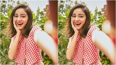 To Ananya, Liger promotions are a lot like picnic, and hence she decked up in a checkered co-ord set to give an easy breezy feel to her day. (Instagram/@ananyapanday)