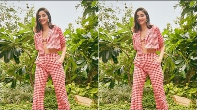 In white sneakers, white hoop earrings and minimal makeup in black eyeliner, mascara-laden eyelashes, contoured cheeks and a shade of nude lipstick, she looked fashion-ready. (Instagram/@ananyapanday)