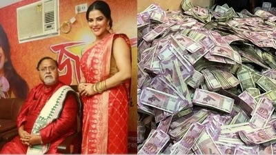Heaps of money with denominations of ₹500 and ₹2,000 and bundles of cash in sealed envelopes were recovered from the flat of Arpita Mukherjee during the ED raids. Heaps of money with denominations of ₹500 and ₹2,000 and bundles of cash in sealed envelopes were recovered from the flat of Arpita Mukherjee during the ED raids.