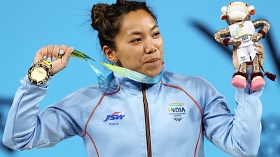 Mirabai Chanu lifted her personal best and set a CWG record in women's weightlifting. (Getty) Mirabai Chanu lifted her personal best and set a CWG record in women's weightlifting. (Getty)
