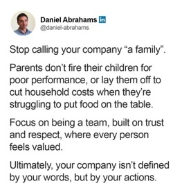 The note shared by the CEO on LinkedIn. (LinkedIn/@Daniel Abrahams)