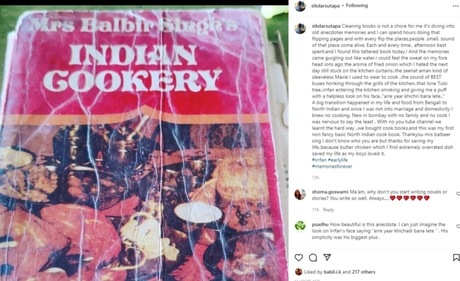 A glimpse of Sutapa Sikdar's post in which she recalled her late husband Irrfan Khan.