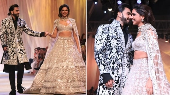 Ranveer Singh kisses Deepika Padukone as they walk the ramp at Mijwan 2022