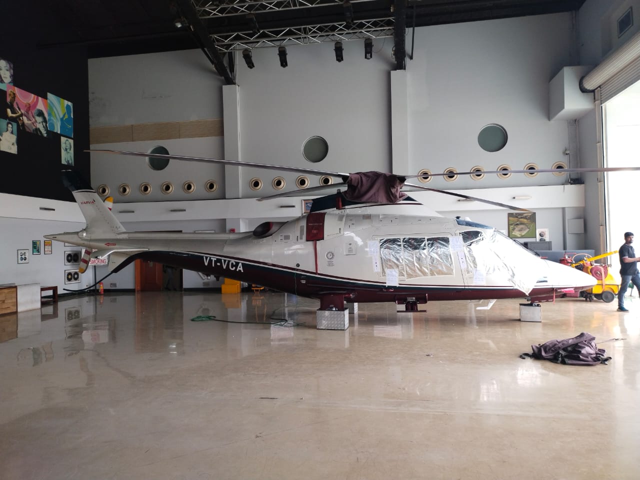 The seized AgustaWestland chopper from Avinash Bhosale's premises in Pune. The seized AgustaWestland chopper from Avinash Bhosale's premises in Pune.
