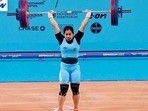 Bindyarani Devi successfully lifted 81kg in her first snatch attempt in the women's 55kg category.(Narendra Modi Twitter)