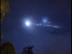 Screengrab from video shared on Twitter showing reentry of rocket debris.(@nazriacai)