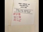 The receipt showing that the library book was overdue for 30 years. (Free Library of Philadelphia) The receipt showing that the library book was overdue for 30 years. (Free Library of Philadelphia)