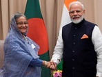 PM Narendra Modi shaking hands with Bangladesh PM Sheikh Hasina.(File photo) PM Narendra Modi shaking hands with Bangladesh PM Sheikh Hasina.(File photo)