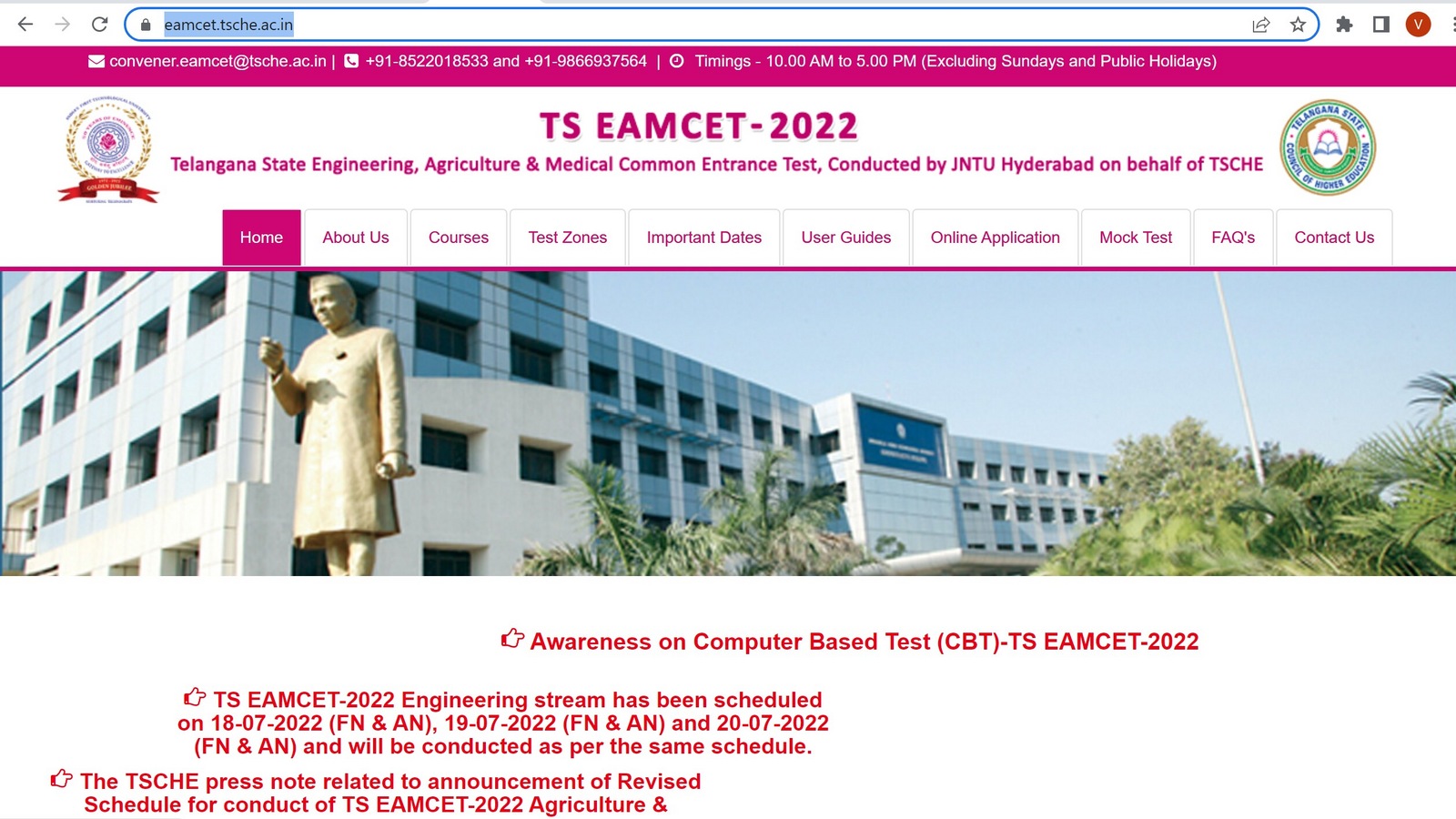 TS EAMCET 2022 engineering stream answer key released at eamcet.tsche.ac.in