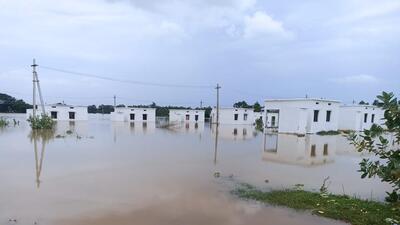 Polavaram rehabilitation colony at Kivvaka sumberged under water. (HT Photo) Polavaram rehabilitation colony at Kivvaka sumberged under water. (HT Photo)