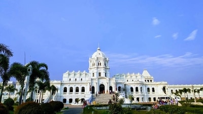 The century-old iconic Pushpabanta Palace, built by an erstwhile Maharaja of Tripura, is being developed as a national-level museum and cultural centre. (Instagram/@amitbwn) The century-old iconic Pushpabanta Palace, built by an erstwhile Maharaja of Tripura, is being developed as a national-level museum and cultural centre. (Instagram/@amitbwn)