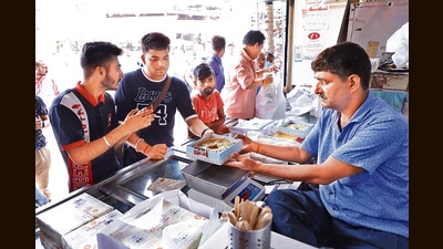 From mini ghewar in flavours such as kaju cream, to all time faves such as malai ghewar, kesar ghewar, chocolate ghewar and rose ghewar, there’s ample variety to explore in the bylanes of Old Delhi. (Photo: Shantanu Bhattacharya/HT) From mini ghewar in flavours such as kaju cream, to all time faves such as malai ghewar, kesar ghewar, chocolate ghewar and rose ghewar, there’s ample variety to explore in the bylanes of Old Delhi. (Photo: Shantanu Bhattacharya/HT)