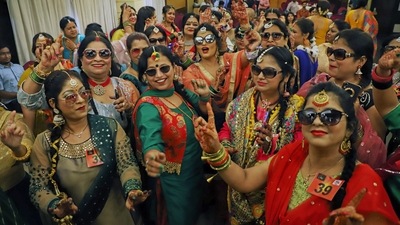 Satvik food is prepared by women to offer as bhog prasad to Lord Shiva and Goddess Parvati. (ANI) Satvik food is prepared by women to offer as bhog prasad to Lord Shiva and Goddess Parvati. (ANI)