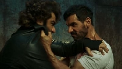 Arjun Kapoor and John Abraham in a still from Ek Villain Returns.
