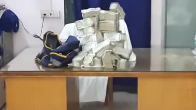 Police said the cash will be counted once machines come. (ANI Twitter) Police said the cash will be counted once machines come. (ANI Twitter)