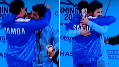 Jeremy Lalrinnunga did not see that gesture coming.&nbsp; (Screengrab)