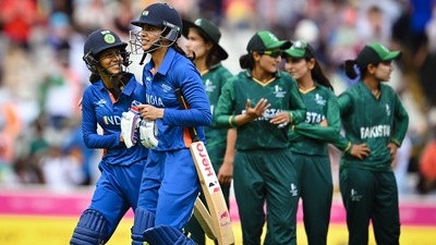 Smriti Mandhana and Jemimah Rodrigues after defeating Pakistan in a group stage encounter at the Commonwealth Games (CWG) 2022 (PTI) Smriti Mandhana and Jemimah Rodrigues after defeating Pakistan in a group stage encounter at the Commonwealth Games (CWG) 2022 (PTI)