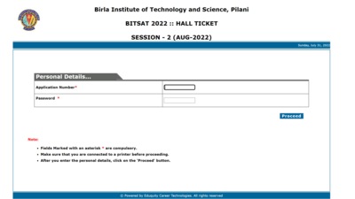 BITSAT 2022 Session two admit card out at bitsadmission.com, get link here BITSAT 2022 Session two admit card out at bitsadmission.com, get link here