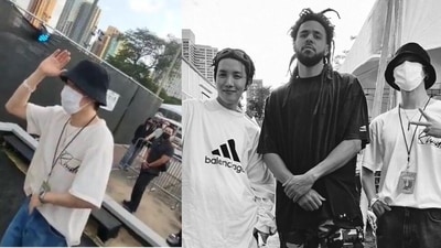 BTS: Jimin with J-Hope and J Cole at Lollapalooza. BTS: Jimin with J-Hope and J Cole at Lollapalooza.