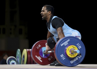 Gururaja Poojary wins bronze medal for Weightlifting in Men's 61kg event, Commonwealth Games 2022, Birmingham. (AP)