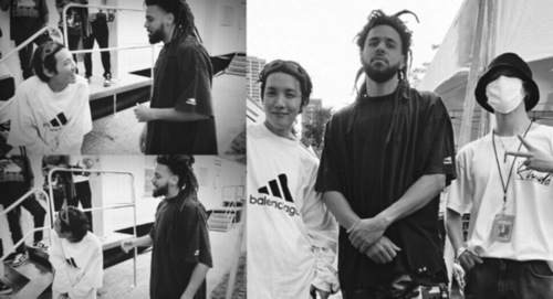 J-Hope with Jimin and J Cole. J-Hope with Jimin and J Cole.