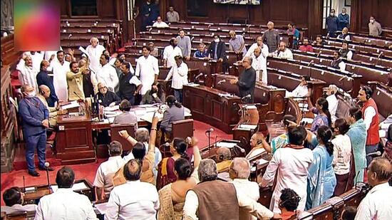 Two new developments—the allegation of rape against a Gujarat minister and three Congress MLAs from Jharkhand caught with <span class='webrupee'>₹</span>49 lakh in Kolkata—are set to trigger a fresh round of opposition-led protests in Parliament from Monday. (ANI)
