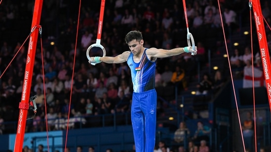 India's Yogeshwar Singh competes in the men's Artistic Gymnastic All-Around final&nbsp;(PTI)