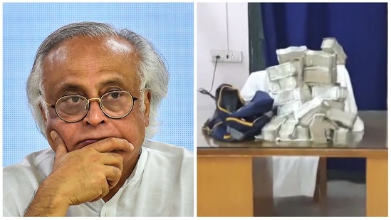 A huge amount of cash was recovered from an SUV in which the Congress MLAs were travelling.