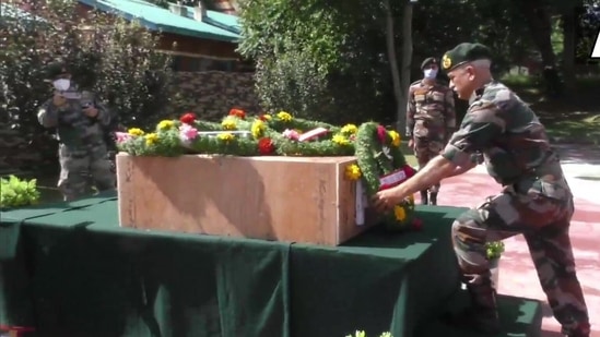 'Axel', an Indian Army dog, lost its life in a counter-terrorist operation in the Kashmir valley on Saturday during a building clearance operation.(ANI)