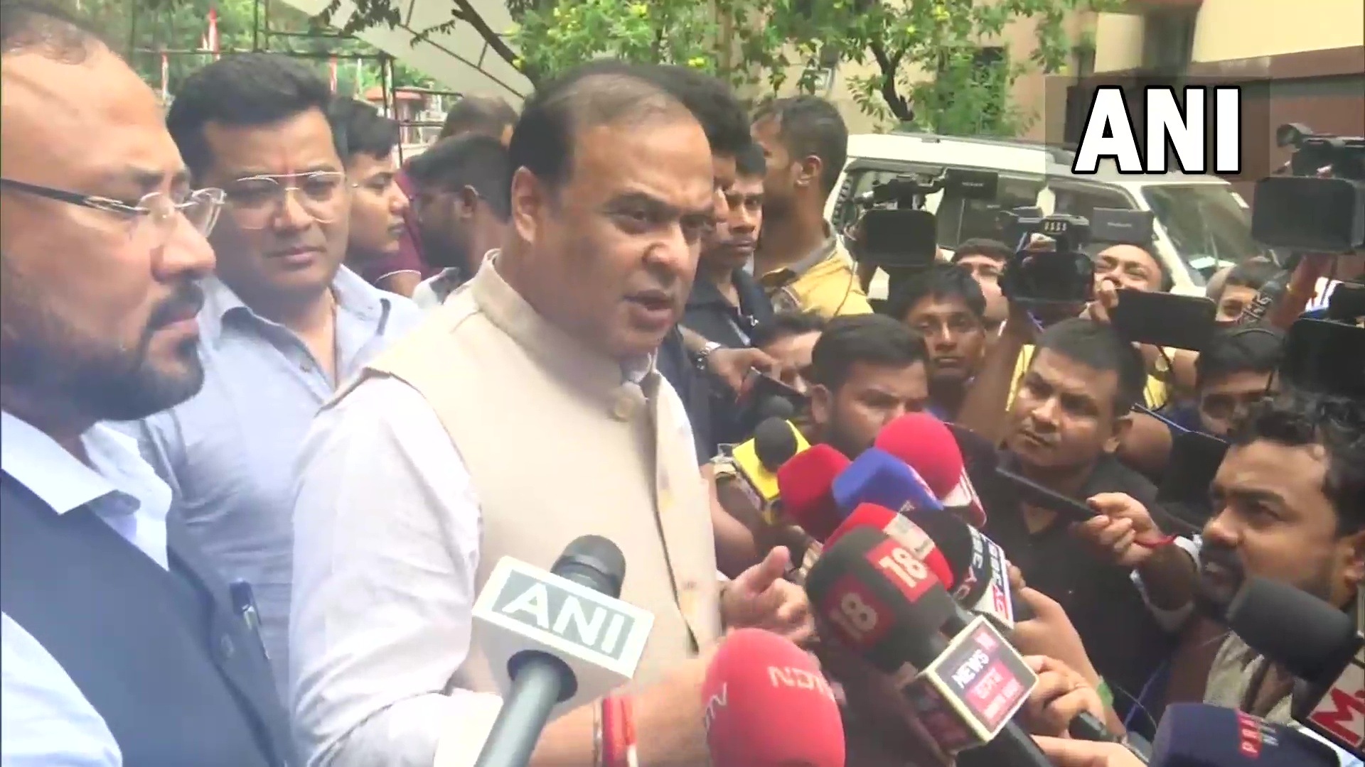 Assam chief minister Himanta Biswa Sarma talks to reporters on Sunday. (ANI) Assam chief minister Himanta Biswa Sarma talks to reporters on Sunday. (ANI)