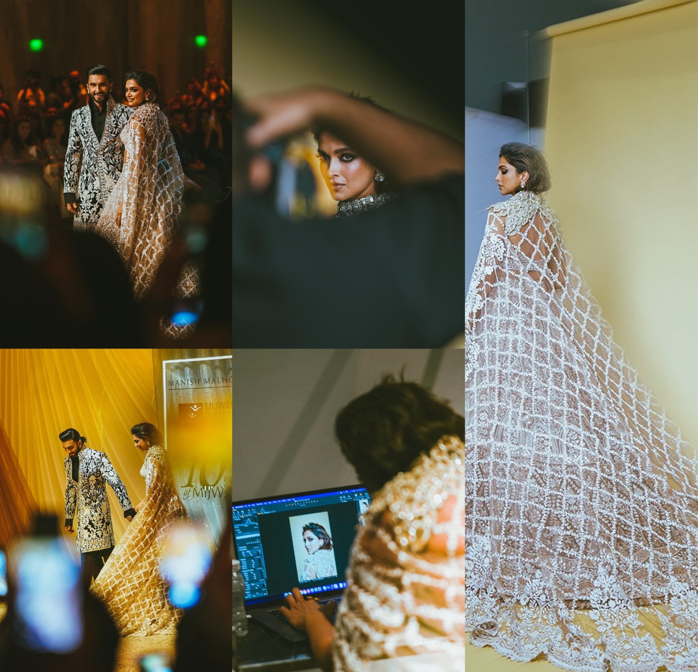 Deepika donned a white and silver lehenga and Ranveer wore a black sherwani with white embroidery.