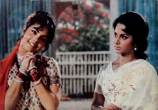Mumtaz and Waheeda Rehman in a still from the 1967 film Ram Aur Shyam.
