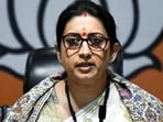 Union minister, Smriti Irani rejected the Congress' allegation and said that her daughter was being targeted.(File photo)