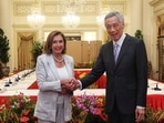 U.S. House Speaker Nancy Pelosi with Singaporean politician Lee Hsien Loong. U.S. House Speaker Nancy Pelosi with Singaporean politician Lee Hsien Loong.