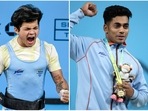 Jeremy Lalrinnunga (left), 19, and Achinta Sheuli (right), 20, at Commonwealth Games, 2022, in Birmingham. Jeremy Lalrinnunga (left), 19, and Achinta Sheuli (right), 20, at Commonwealth Games, 2022, in Birmingham.