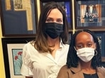 Angelina Jolie reacted to her daughter Zahara's acceptance in Spelman college. Angelina Jolie reacted to her daughter Zahara's acceptance in Spelman college.